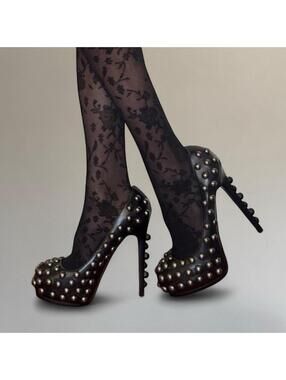 Y2K studded platform stiletto heels.
